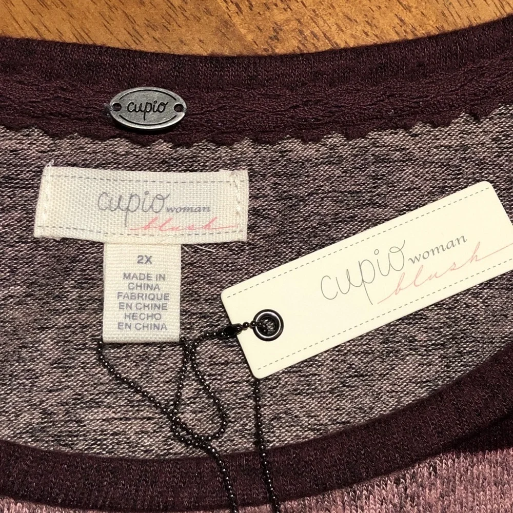 Cupio NWT Women’s Stripe Dream Soft Shirt‎ Dress 2X
